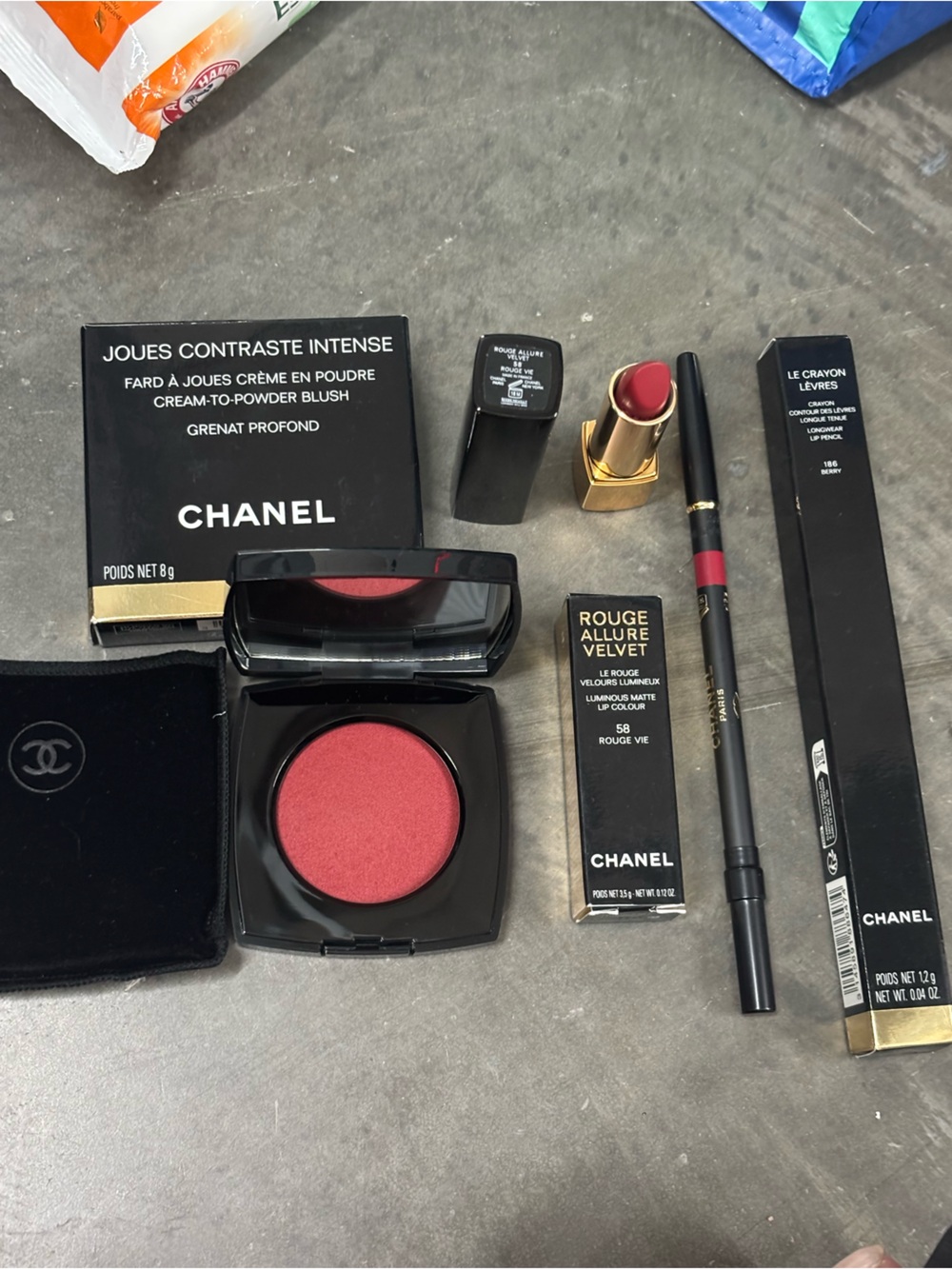CHANEL Cream-to-Powder Blush & Lip Set in Rich Berry Red